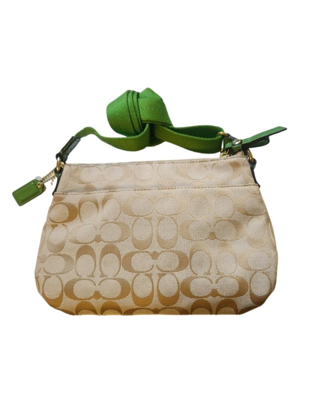 Coach Poppy Daisy Signature Swingpack Green Khaki Crossbody Y2K - Picture 2 of 3